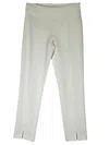 Estelle And Finn Women's Double Stitched Front Slit Ankle Pant In White In Gray