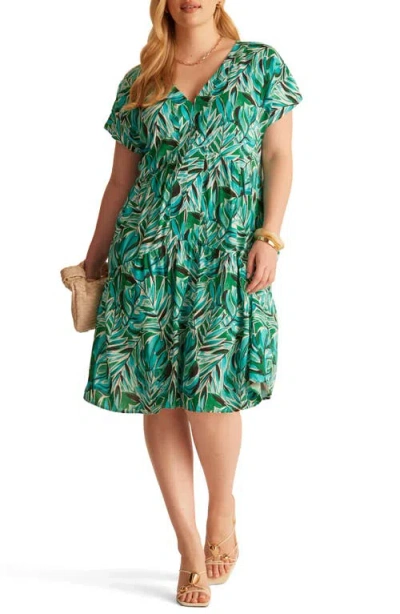 Estelle Antibes Floral Shift Dress In Green