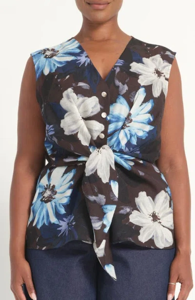 Estelle Aveline Floral Print Sleeveless Top In Multi