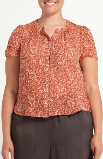 Estelle Bellavie Puff Sleeve Shirt In Multi