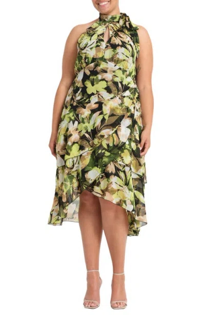 Estelle Chlora Print Ruffle Sleeveless Dress In Multi
