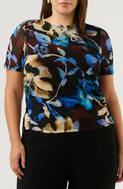 Estelle Cleo Floral Mesh Top In Multi