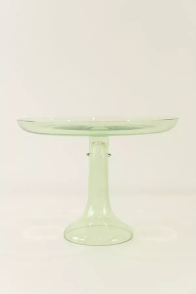 Estelle Colored Glass Cake Stand In Green