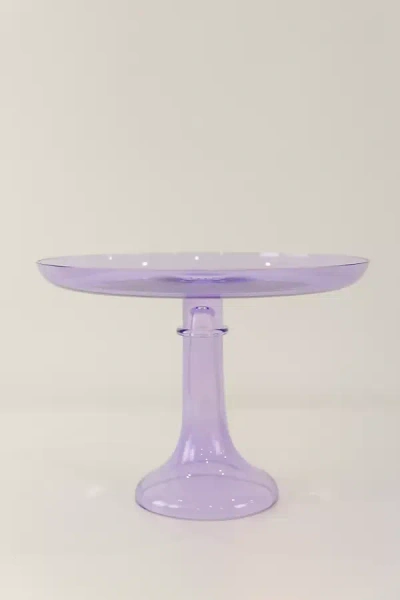 Estelle Colored Glass Cake Stand In Purple