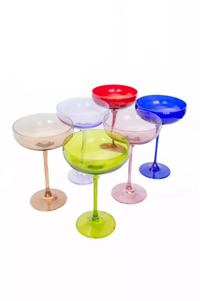 Estelle Colored Glass Champagne Coupe Mixed Set In Multi