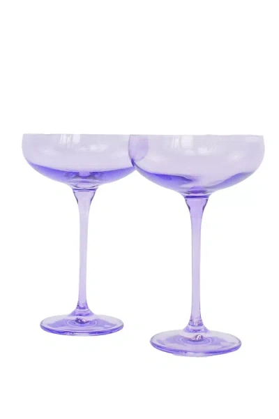 Estelle Colored Glass Champagne Coupe Set In Purple