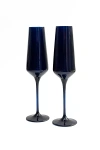 Estelle Colored Glass Champagne Flute Set In Blue
