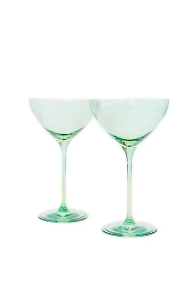 Estelle Colored Glass Martini Set In Green
