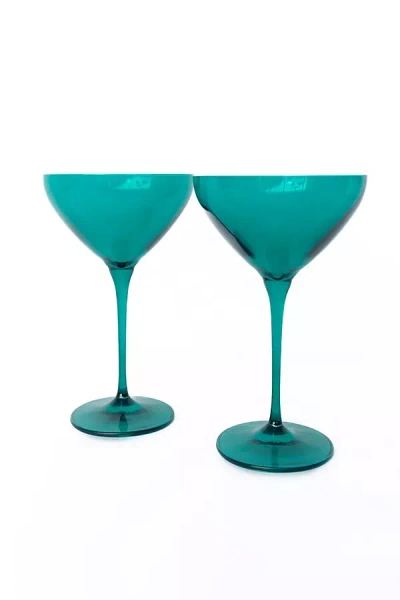 Estelle Colored Glass Martini Set In Green