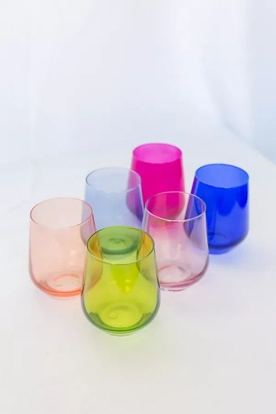 Estelle Colored Glass Mixed Stemless Set In Multi
