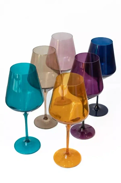 Estelle Colored Glass Mixed Stemware Set In Multi