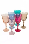 Estelle Colored Glass Regal Goblet Mixed Set In Multi