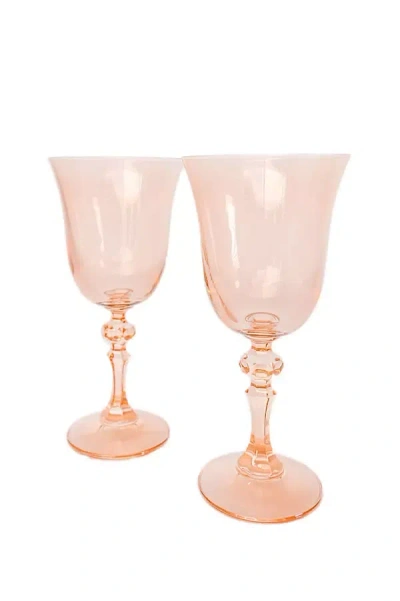 Estelle Colored Glass Regal Goblet Set In Pink