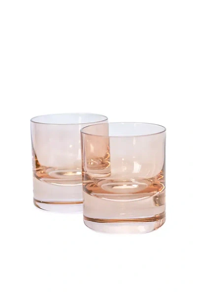 Estelle Colored Glass Rocks Glass Set In Pink