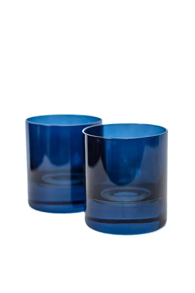Estelle Colored Glass Rocks Glass Set In Blue