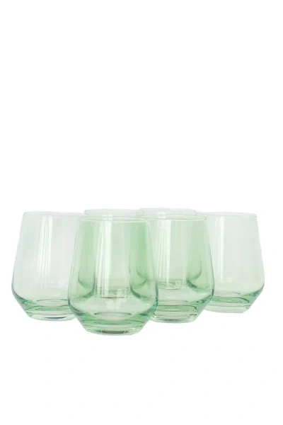 Estelle Colored Glass Stemless Wine Glass Set In Green