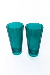 Estelle Colored Glass Sunday High Ball Glass Set In Green