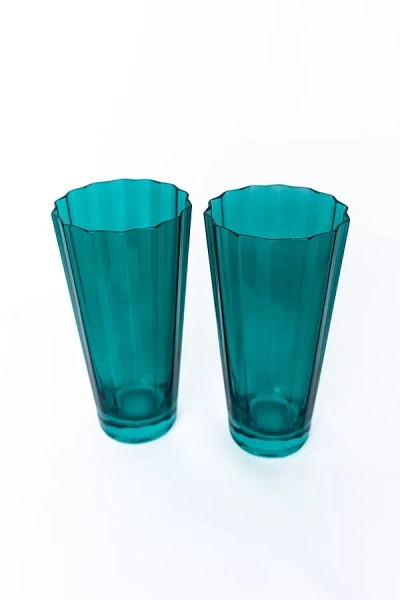 Estelle Colored Glass Sunday High Ball Glass Set In Green