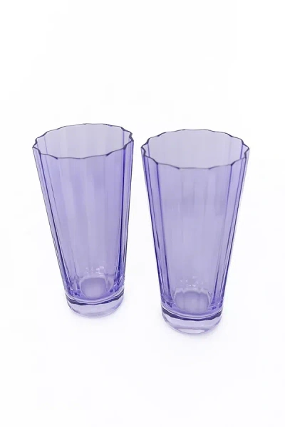 Estelle Colored Glass Sunday High Ball Glass Set In Purple