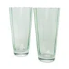 Estelle Colored Glass Sunday Highball Glasses, Set Of 2 In Green