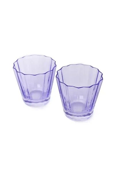 Estelle Colored Glass Sunday Low Ball Glass Set In Purple