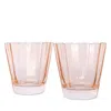 Estelle Colored Glass Sunday Lowball Glasses, Set Of 2 In Blush Pink