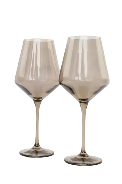 Estelle Colored Glass Wine Glass Set In Neutral