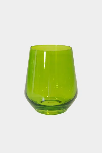 Estelle Colored Glass Wine Stemless Glass In Forest Green - Set Of 6