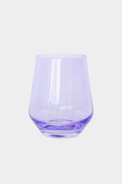 Estelle Colored Glass Wine Stemless Glass In Lavender - Set Of 6 In Pink