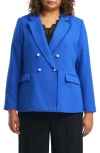 Estelle Courtney Bouclé Tweed Blazer In Blue