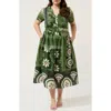 Estelle Ethereal Print Maxi Dress In Green