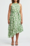 Estelle Field Floral Sleeveless Asymmetric Midi Dress In Print