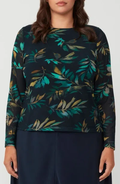 Estelle Foliage Whisper Top In Green Print