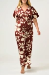 Estelle Hamilton Floral Jumpsuit In Red