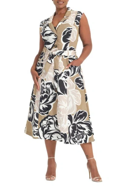 Estelle Johanna Linen Blend Midi Dress In White