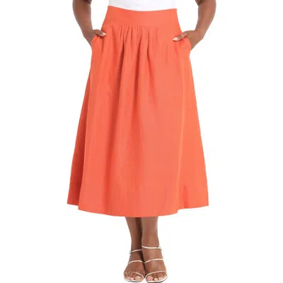 Estelle Kaia Linen Blend Skirt In Orange