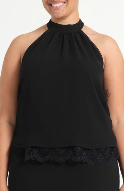 Estelle Kali Halter Neck Shell In Black