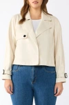 Estelle Karma Faux Leather Moto Jacket In White
