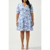 Estelle La Croisette Embroidered Cotton Poplin Shirtdress In Blue