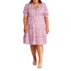 Estelle La Croisette Ruffle Hem Dress In Milk/red
