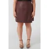Estelle Lucinda Faux Leather Wrap Miniskirt In Merlot