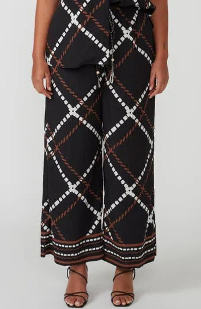 Estelle Marine Print Drawstring Pants In Animal Print