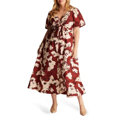 Estelle Nadja Floral Cotton Midi Dress In Multi