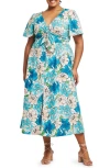 ESTELLE ESTELLE NADJA FLORAL COTTON MIDI DRESS