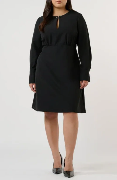 Estelle Nia Long Sleeve Minidress In Black
