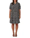 Estelle Plus Abstract Spot Mini Shirt Dress In Print