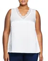 Estelle Plus Alessandra Lace Trim Tank In Milk