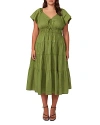 Estelle Plus Ana Midi Dress In Kiwi