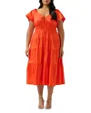 Estelle Plus Ana Midi Dress In Tangerine