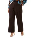 Estelle Plus Arabica Wide Leg Pants In Brown